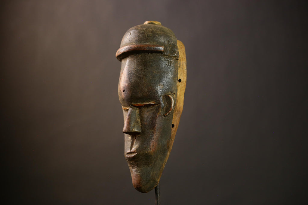 Antique Dan Tribe Mask | Hand Carved Wooden Wall Art | Unique Tribal Decor | Cultural Home Accent | Ethnic Wall Hanging Piece | Craft-7612