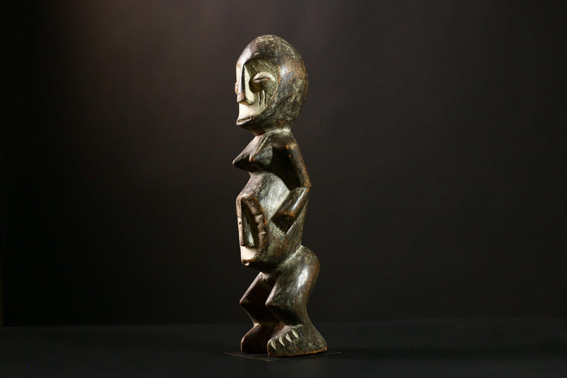 African Lega Figure, Hand-Carved Wooden Tribal Statue, Unique Sakimatwematwe Art, Ethnic Decor, Collectible Sculpture for Your Home-6540