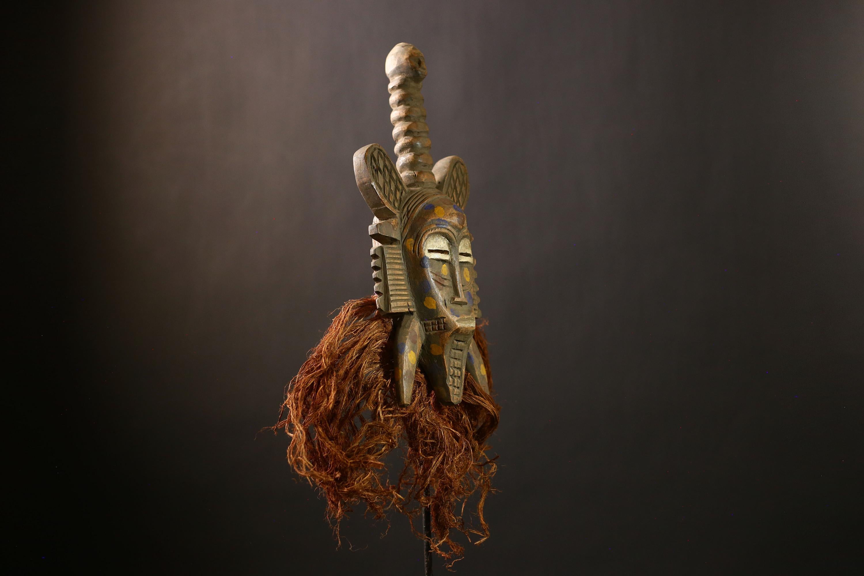 Handcrafted Antique Senufo Mask | Unique Vintage Wooden Art | Collectible Tribal Decor | Authentic African Sculpture-G4451