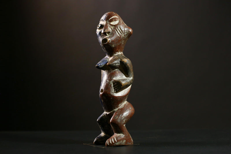 African FANG Figure, Hand-Carved Tribal Wooden Ancestor Statue Art-6531