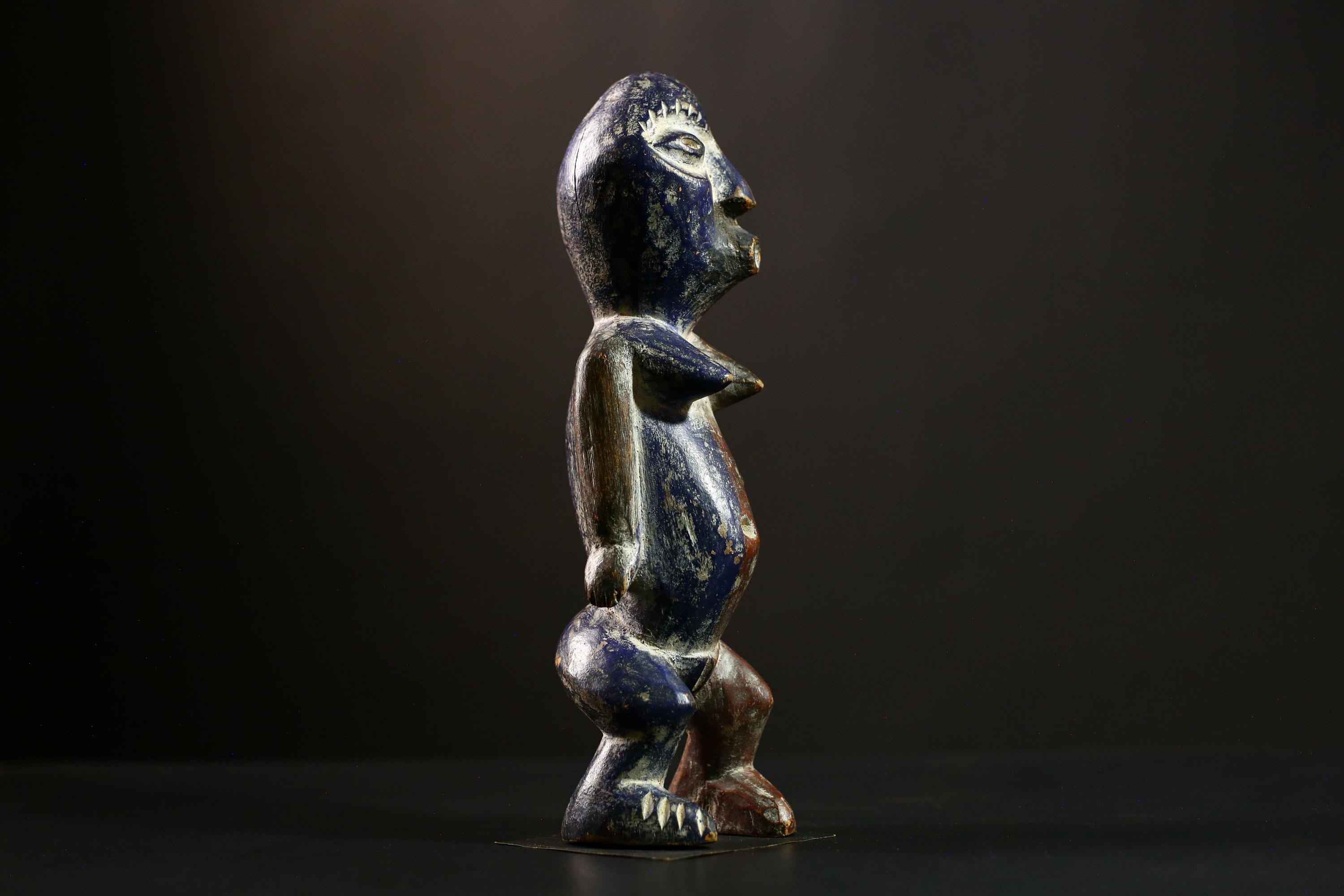 African FANG Figure, Hand-Carved Tribal Wooden Ancestor Statue Art-6531