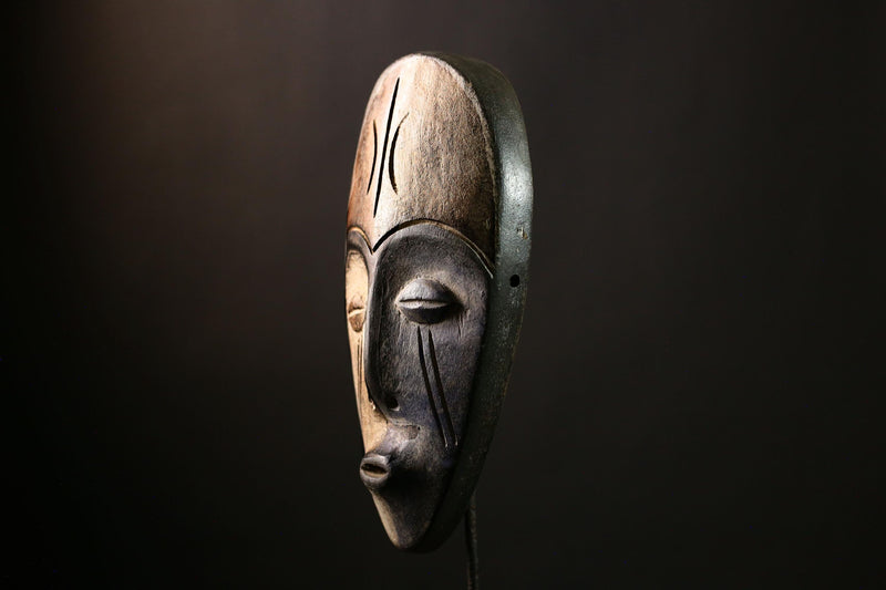 African Igbo Mask, Handmade Wood Tribal Wall Hanging, Unique Decor Art-G1852