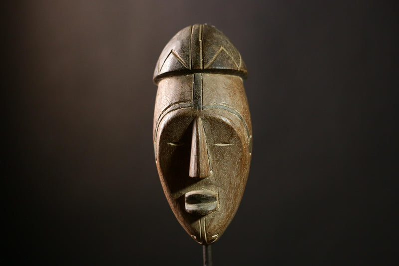 African Bapende Mask, Hand-Carved Tribal Art, Fringed Dance Mask, Congo-3412