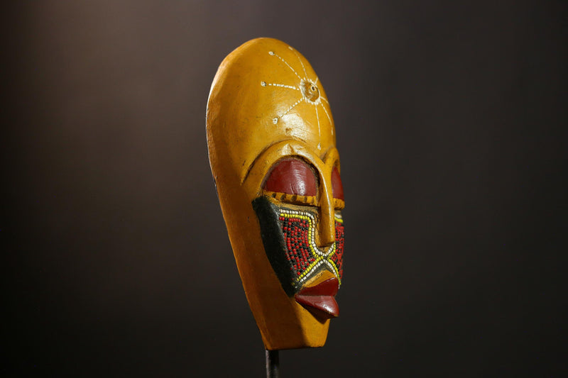 African Hand Carved and Painted African Mask from Ghana Wall Décor-3409