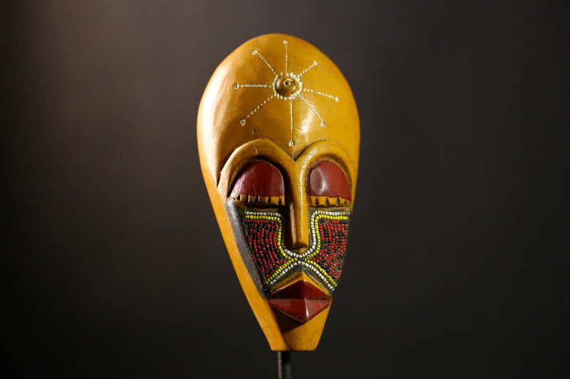 African Hand Carved and Painted African Mask from Ghana Wall Décor-3409