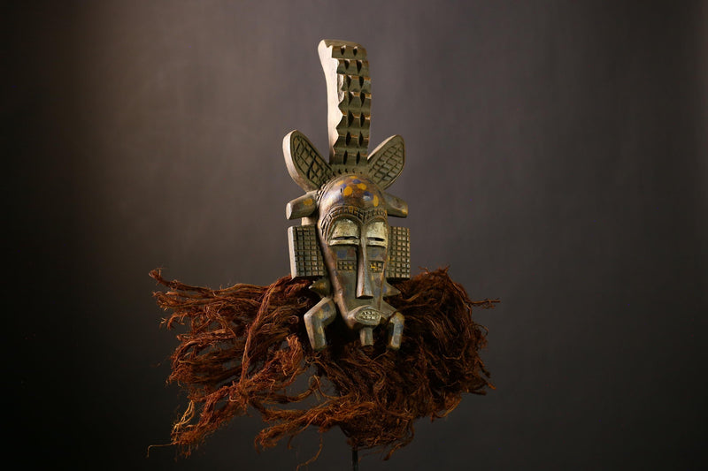 African Hand Carved Senufo Mask | Unique Wood Folk | Tribal Wall Hanging Decor | Authentic Ethnic Home Display | Cultural Mask Piece-G4466