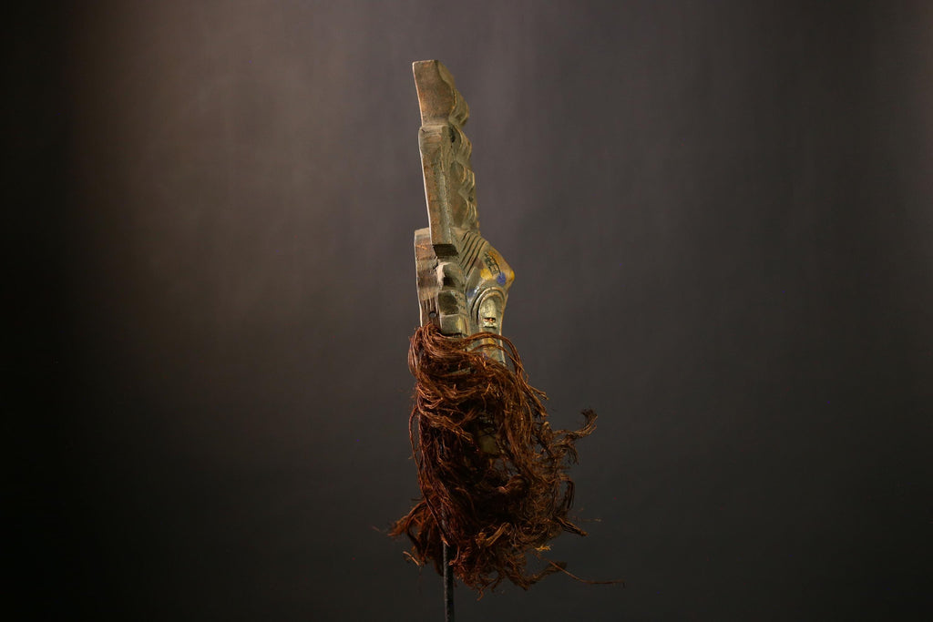 African Senufo Mask | Hand Carved Wooden Art | Tribal Folk Decor | Unique Wall Hanging Piece | Authentic Ethnic Home Display-G4464