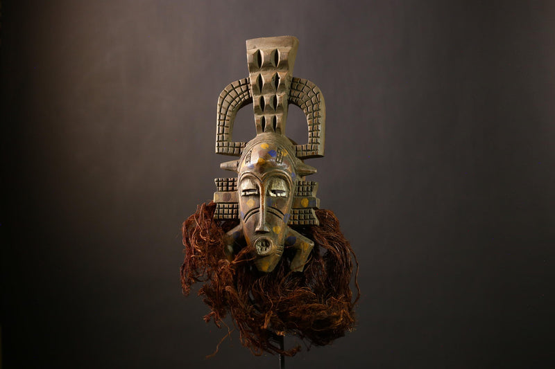 African Senufo Mask | Hand Carved Wooden Art | Tribal Folk Decor | Unique Wall Hanging Piece | Authentic Ethnic Home Display-G4464