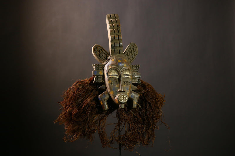 Senufo Mask African Art | Handcrafted Tribal Sculpture | Unique Wall Decor | Symbolic Ethnic Home Display | Cultural Art Mask Piece-G4463