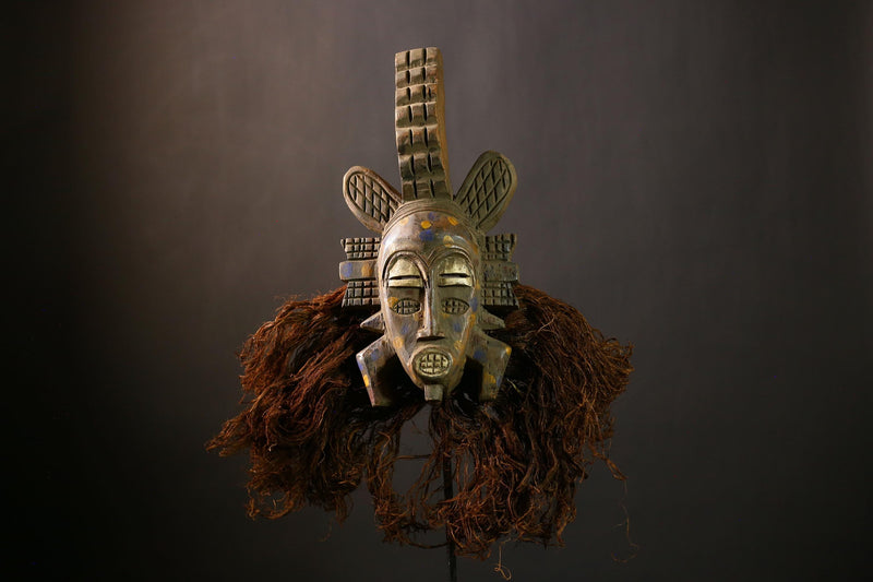 Senufo Mask African Art | Handcrafted Tribal Sculpture | Unique Wall Decor | Symbolic Ethnic Home Display | Cultural Art Mask Piece-G4463