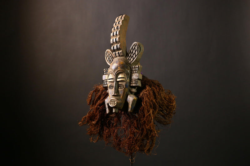 Senufo Mask African Art | Handcrafted Tribal Sculpture | Unique Wall Decor | Symbolic Ethnic Home Display | Cultural Art Mask Piece-G4463