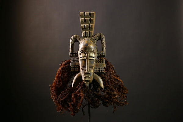 African Vintage Senufo Mask | Handcrafted Wood Art | Tribal Face Decor | Unique Home Decoration | Cultural Ethnic Wall Art Piece-G4459