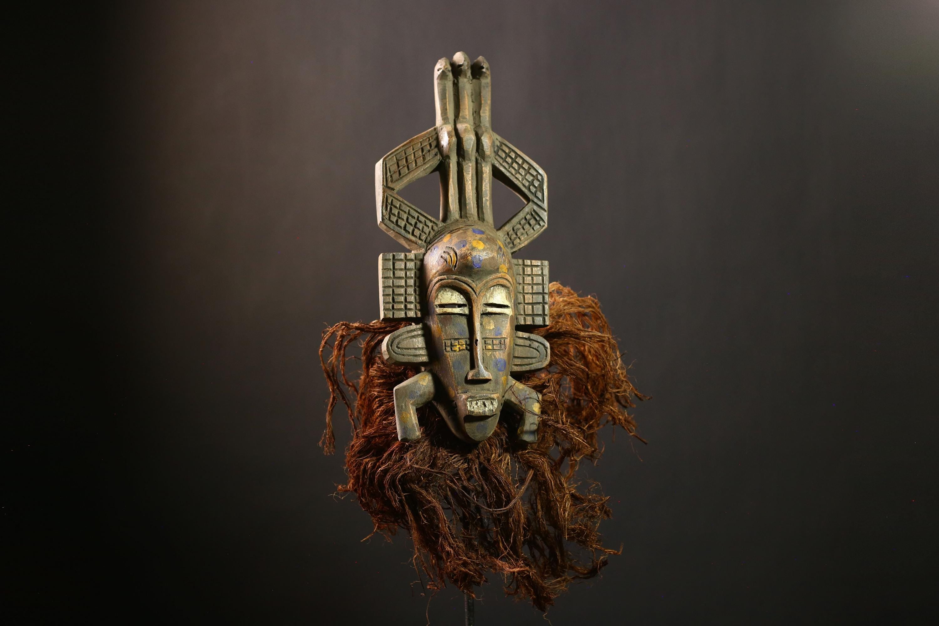 African Vintage Senufo Mask | Unique Wood Art Piece | Tribal Face Decor | Authentic Home Decoration | Cultural Wall Display Art-G4457