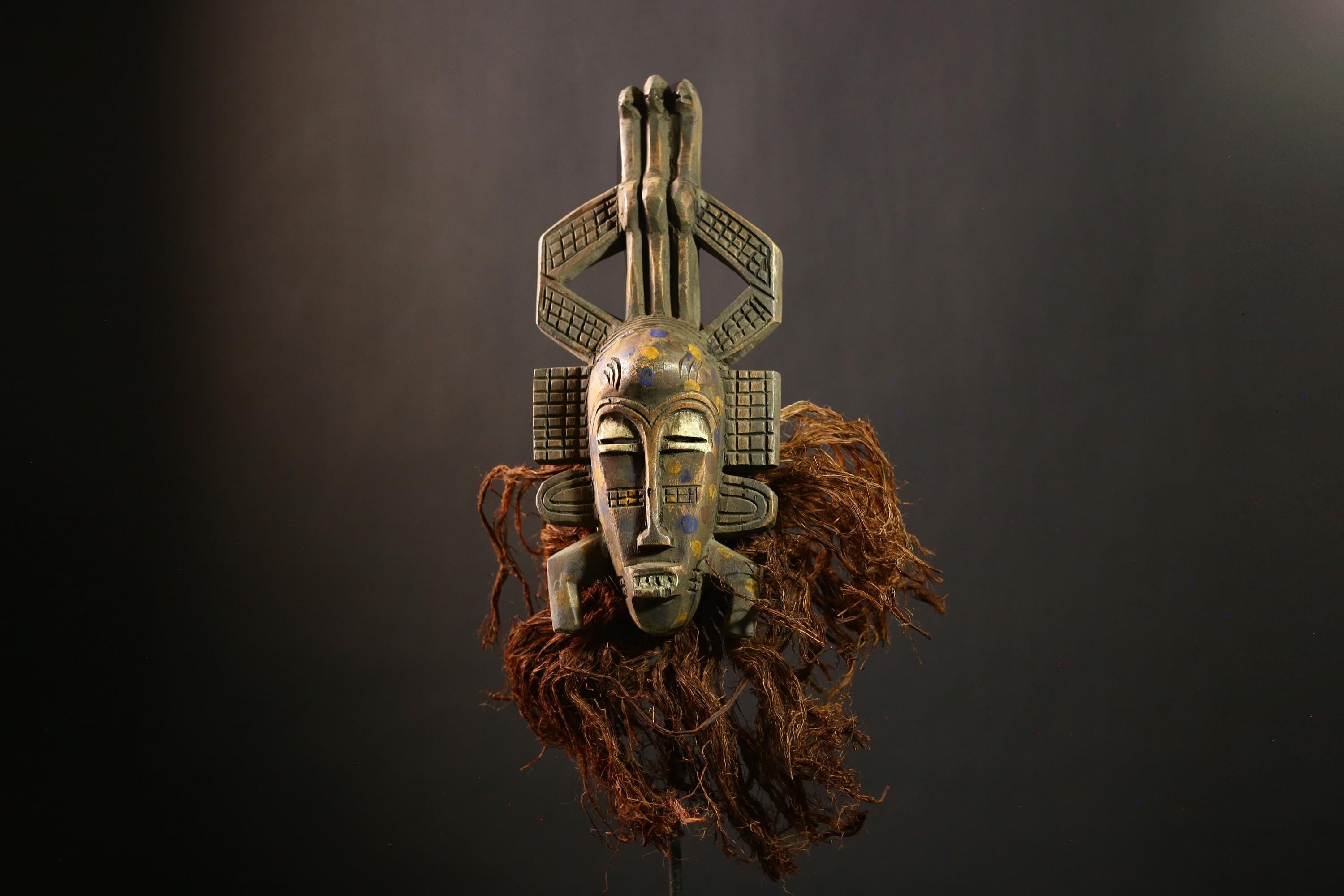 African Vintage Senufo Mask | Unique Wood Art Piece | Tribal Face Decor | Authentic Home Decoration | Cultural Wall Display Art-G4457
