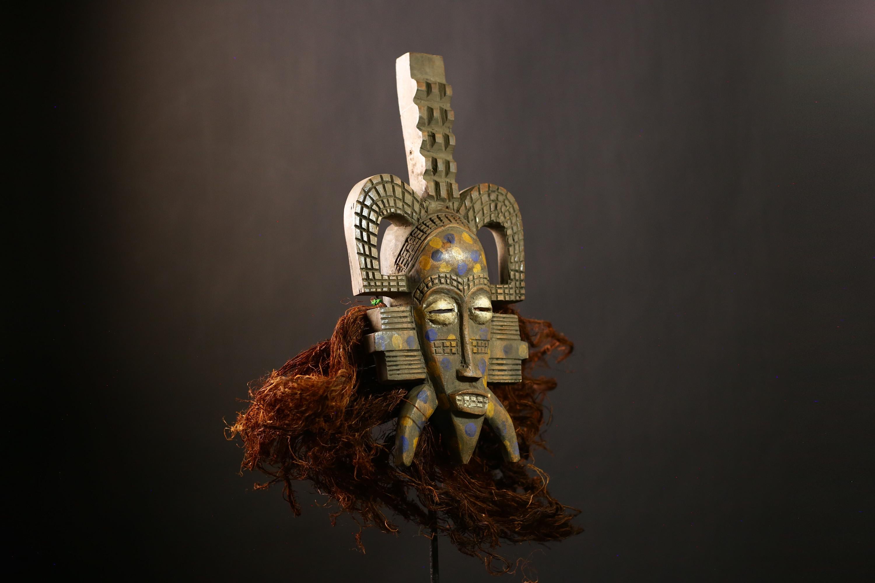 African Vintage Senufo Mask | Unique Wood Art Decor | Authentic Tribal Face Mask | Cultural Home Decoration | Handcrafted Ethnic Art -G4456