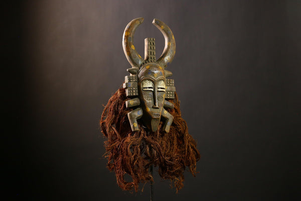 African Vintage Handcrafted Senufo Mask | Unique Tribal Wood Decor | Ethnic Art | Cultural Wall Hanging | Authentic Home Decoration -G4454