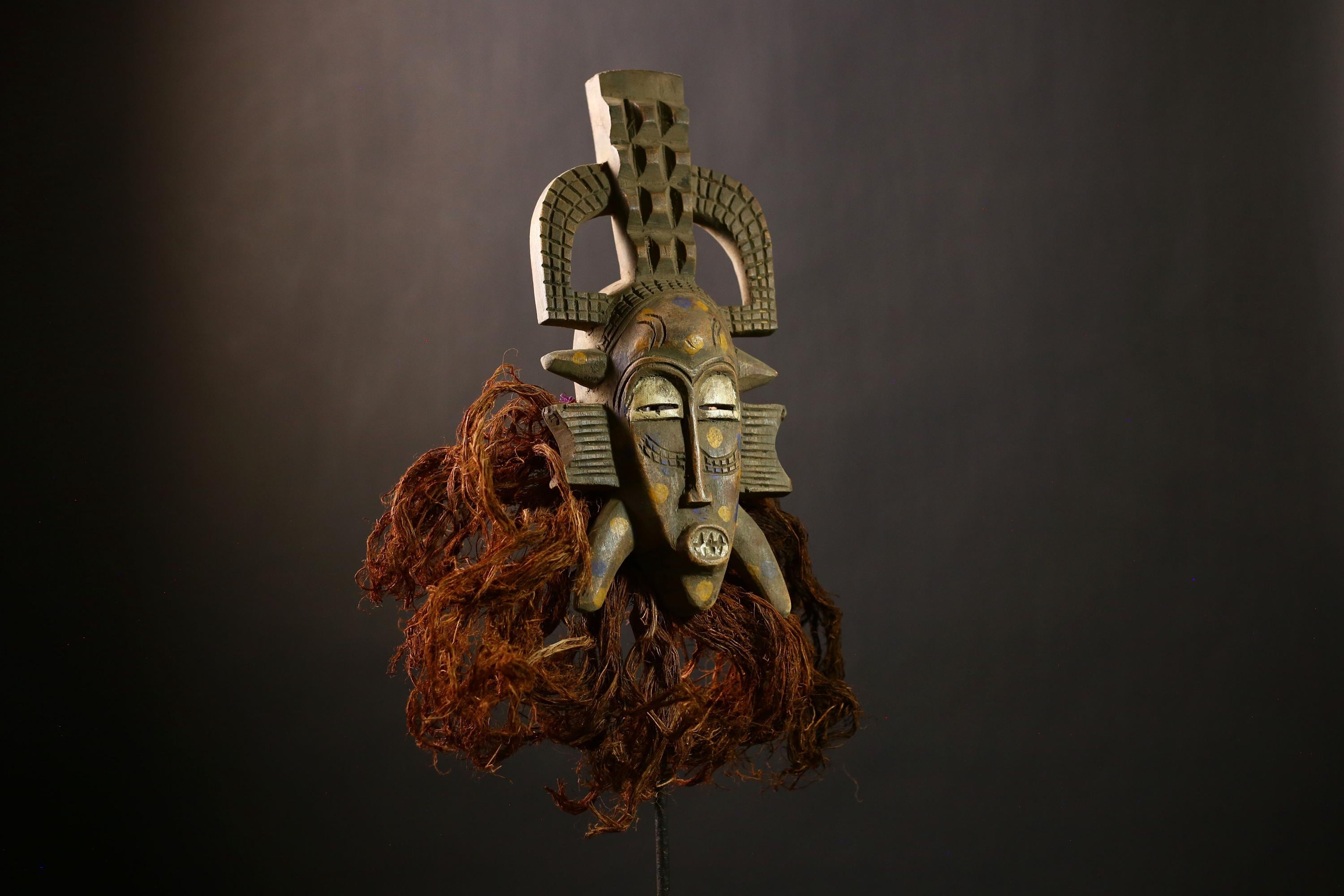African Vintage Senufo Mask | Handcrafted Tribal Face Art | Unique Wood Decor | Ethnic Home Wall Hanging | Cultural Decoration Piec-G4453