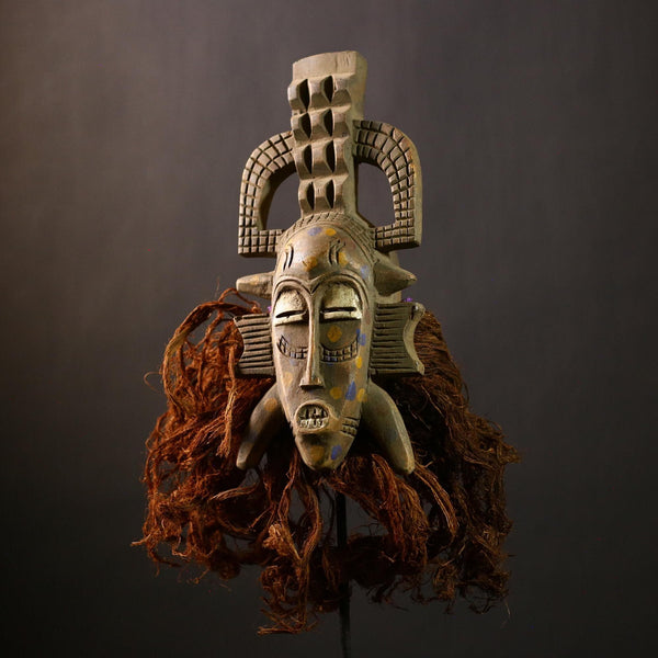 African Vintage Senufo Mask | Handcrafted Tribal Face Art | Unique Wood Decor | Ethnic Home Wall Hanging | Cultural Decoration Piec-G4453