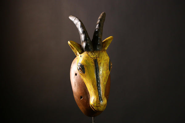 African Antelope Guro Mask Vintage Home Décor Burkina Faso Sculpture-G4244