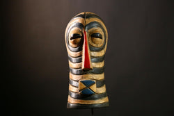 African Songye Mask, Handcrafted Wooden Art, Wall Decor for Collectors-G4238