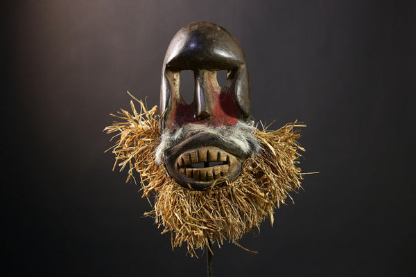 African Dan Mask, Vintage Hand-Carved Wood Figure, Wall Decor Piece-G4232