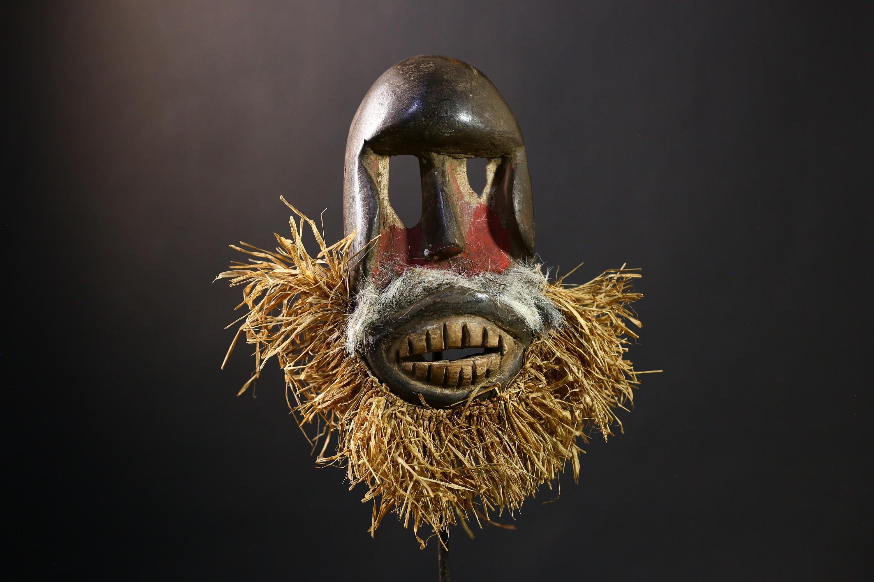 African Dan Mask, Vintage Hand-Carved Wood Figure, Wall Decor Piece-G4232
