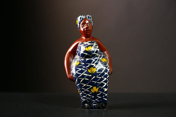 African Woman Hand Painted Solid Hardwood Sculpture Original Kenya Art-G4256