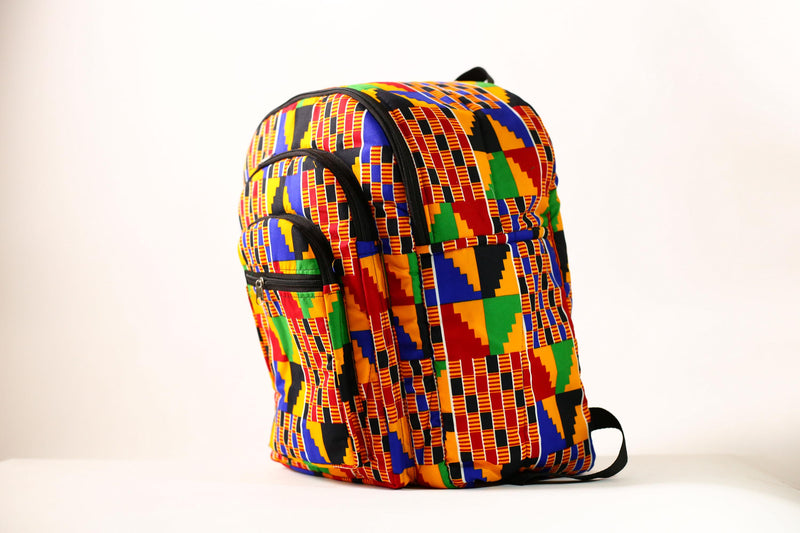 African Hand African Kente Cloth Backpacks Bright Assorted Pattern Styles SIZE(CM): 42.5/34.5-G4249