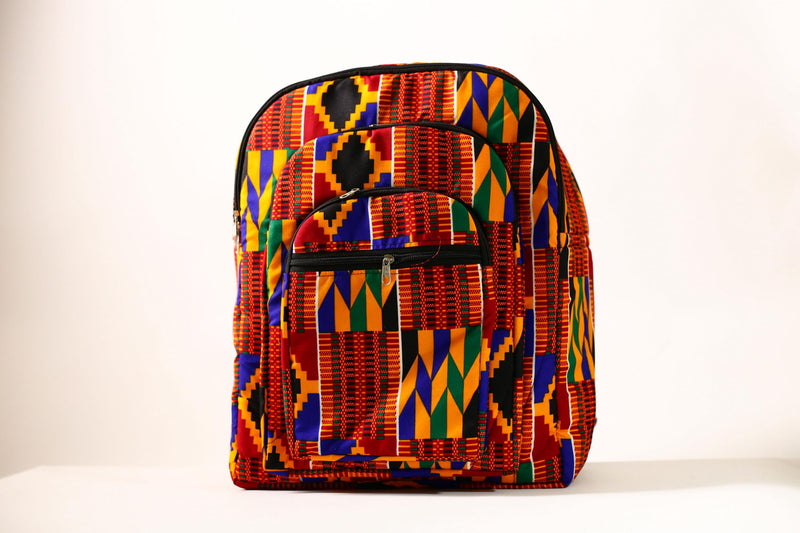 African Bright Kente Cloth Backpacks Handmade Assorted Pattern SIZE(CM): 44/34 Styles-G4248