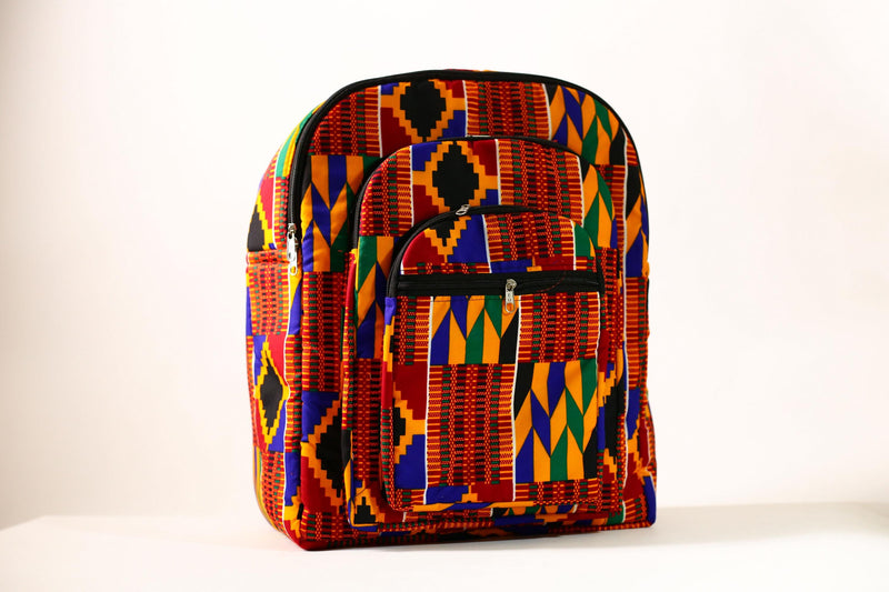 African Bright Kente Cloth Backpacks Handmade Assorted Pattern SIZE(CM): 44/34 Styles-G4248