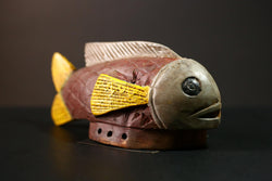 Africa Bozo Fish puppet Statue Wood Handmade Primitive Collectibles Figure-G4270