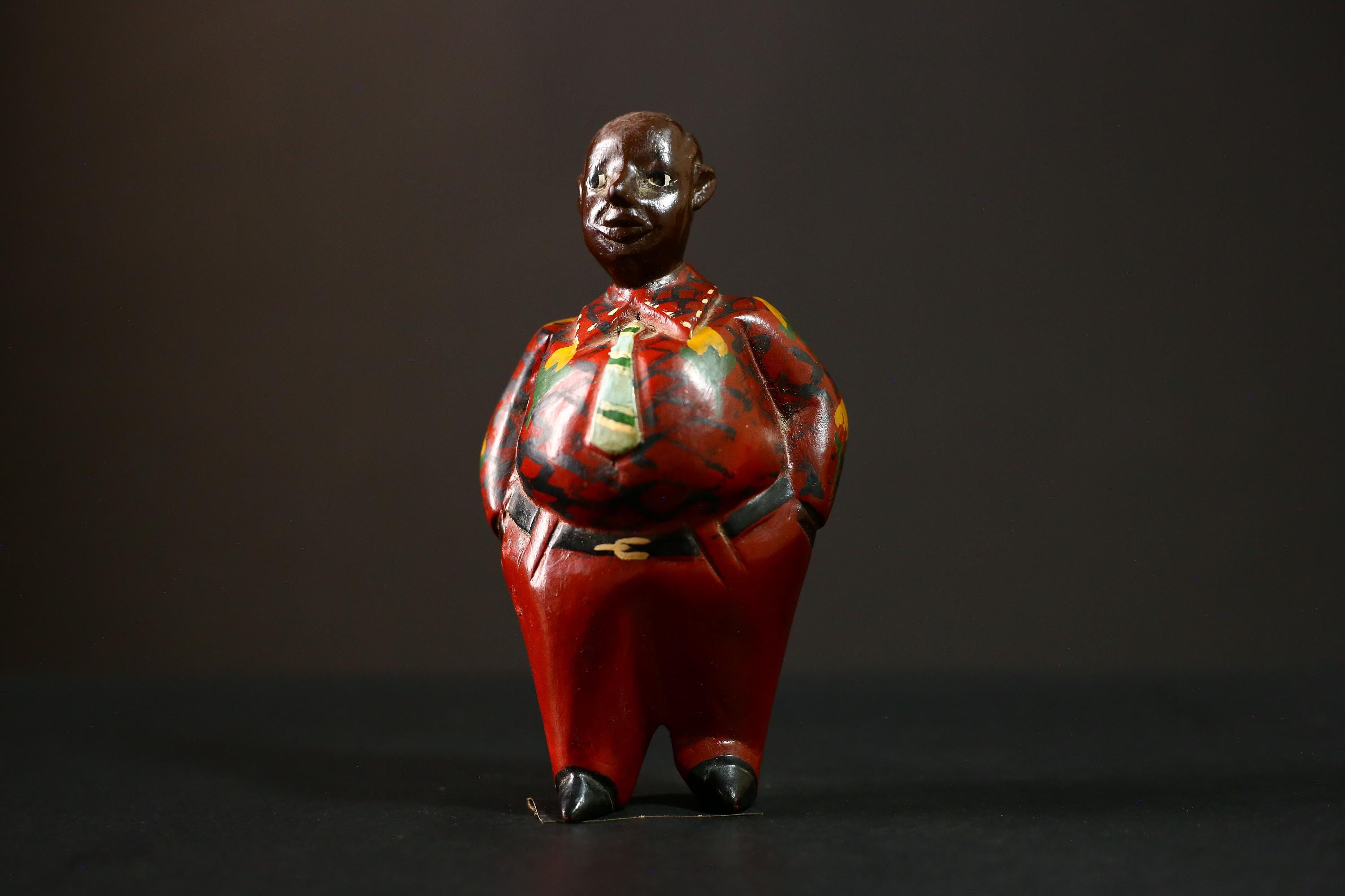 African Hand-Painted Hardwood Art, Authentic African Decor, Unique Home Collectible, Cultural Wooden Masterpiece for Display-G4267