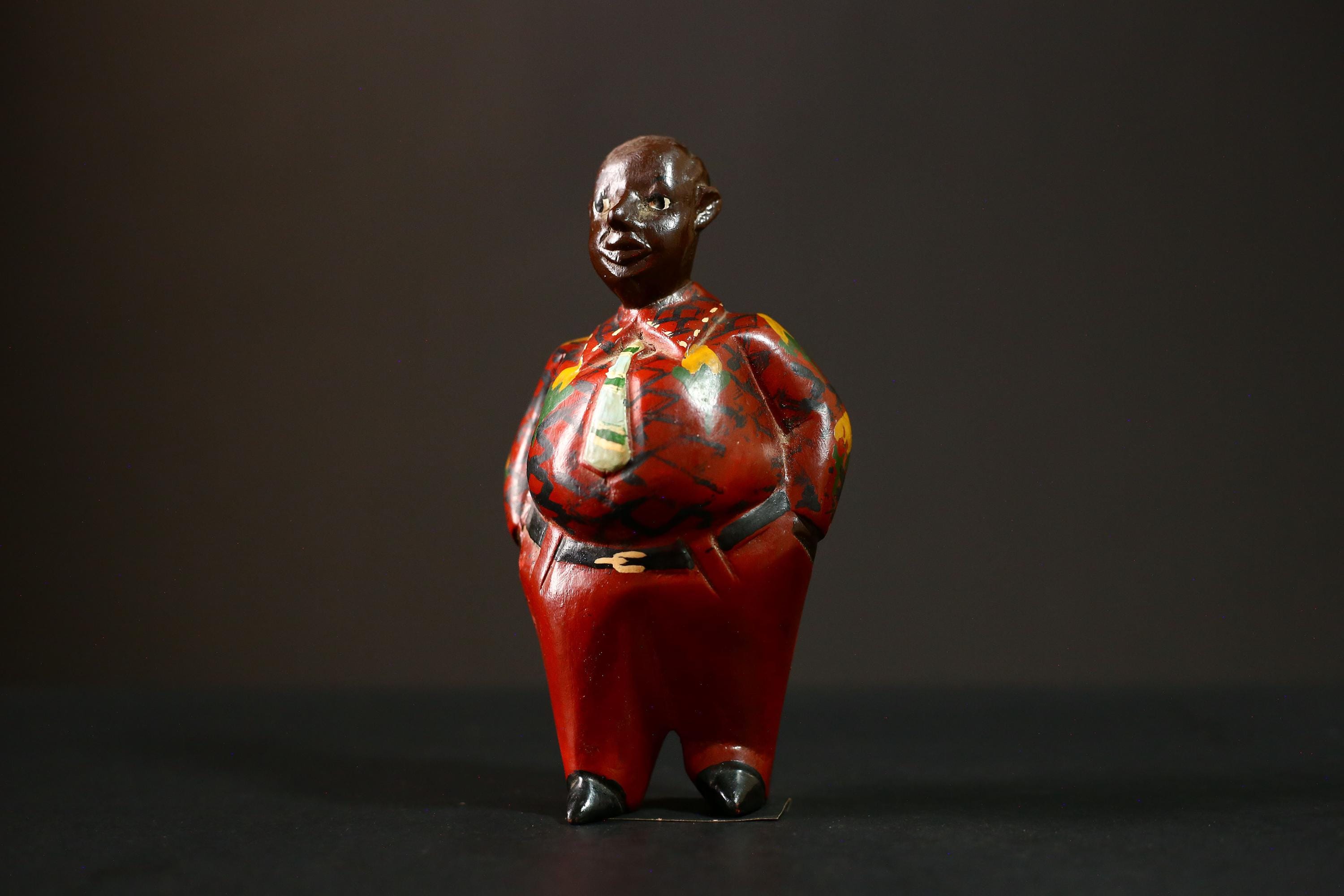 African Hand-Painted Hardwood Art, Authentic African Decor, Unique Home Collectible, Cultural Wooden Masterpiece for Display-G4267