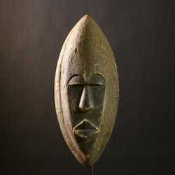 African Fang Mask Nigil Tribal Art | Unique Wall Hanging Decor | Handcrafted Wooden Face | Authentic Home Accent Piece-7547