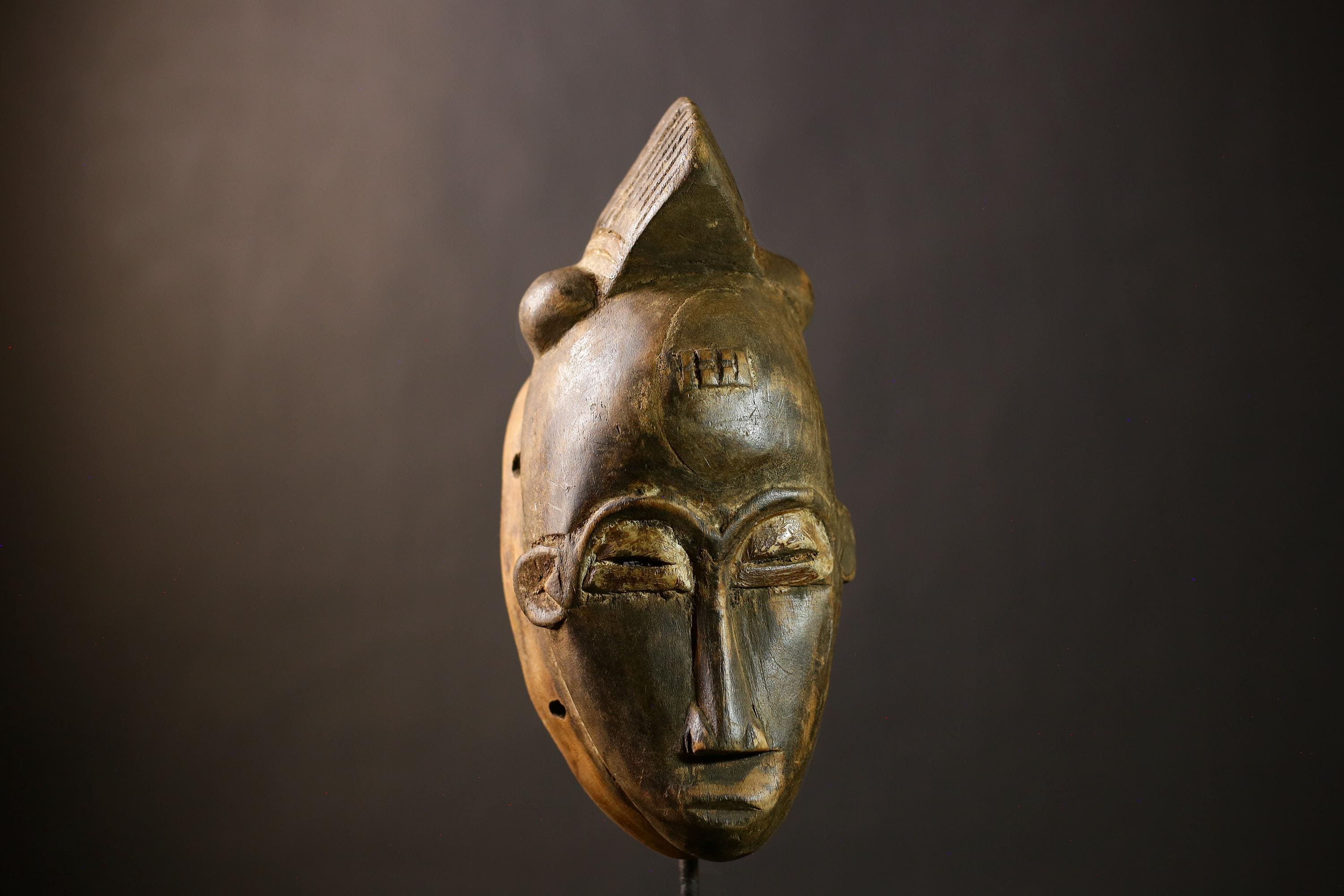 African Guru Mask Handmade Tribal Wood Art | Unique Wall Decor Piece | Authentic Home Accent | Ethnic Decor for Collectors -7468
