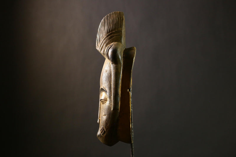 Handmade African Baule Mask | Carved Wood Tribal Art | Unique Wall Decor | Collectible Ethnic Mask | Artisan Crafted Decor | Art -7520