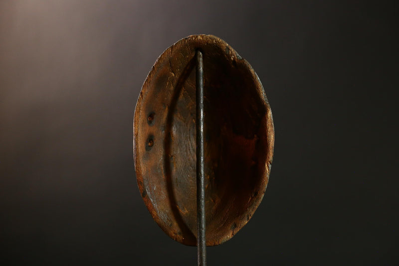 African Vintage Bozo Tribal Wood Face Mask Hand-Carved Wall Home Decor-G4282