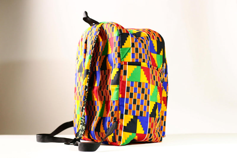 Handmade African Kente Cloth Backpack, Bright SIZE(CM): 43.5/35 Colors Pattern Styles-G4277