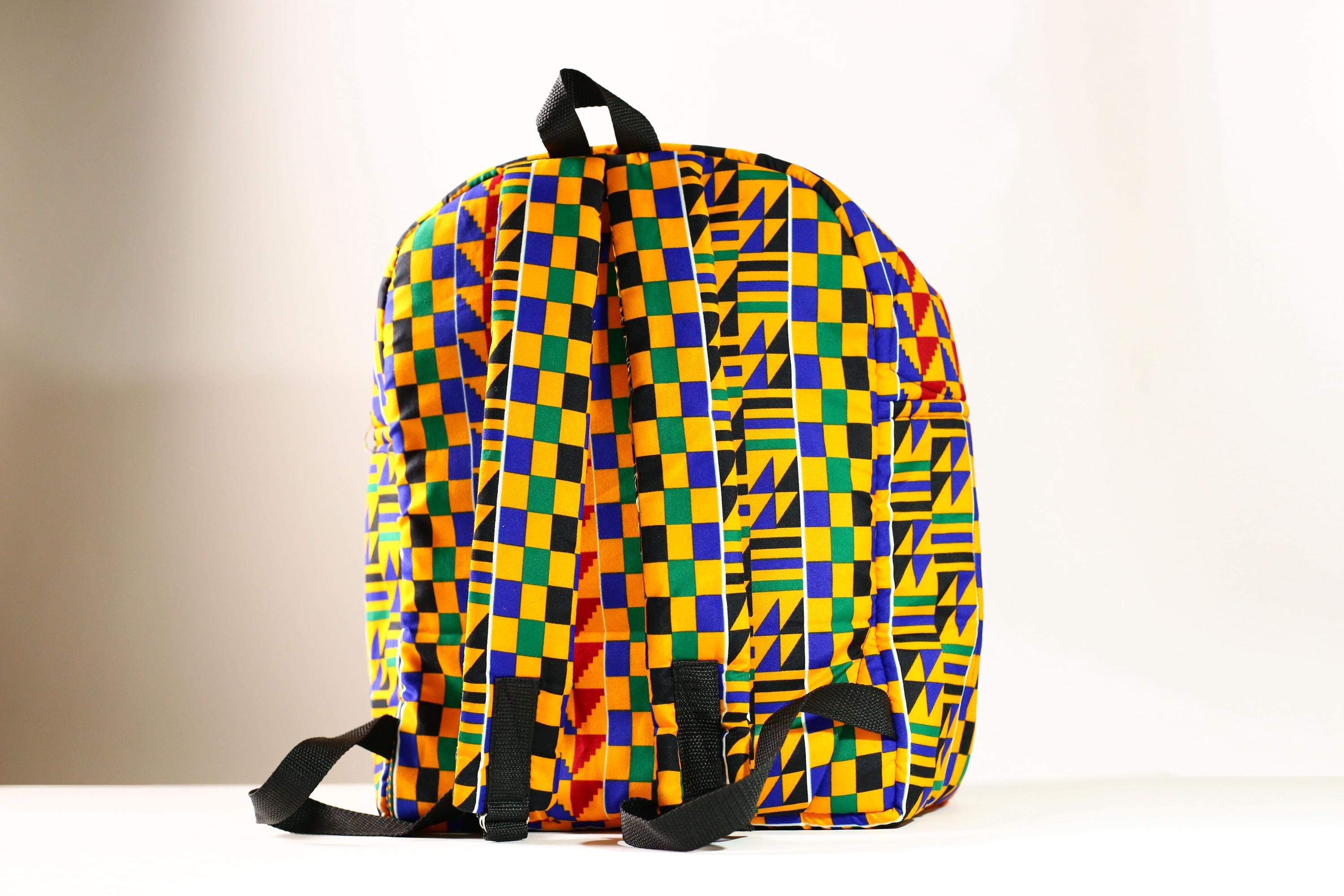 Handmade African Kente Cloth Backpack, Bright SIZE(CM) 42/39 Colors Pattern Styles-G4276