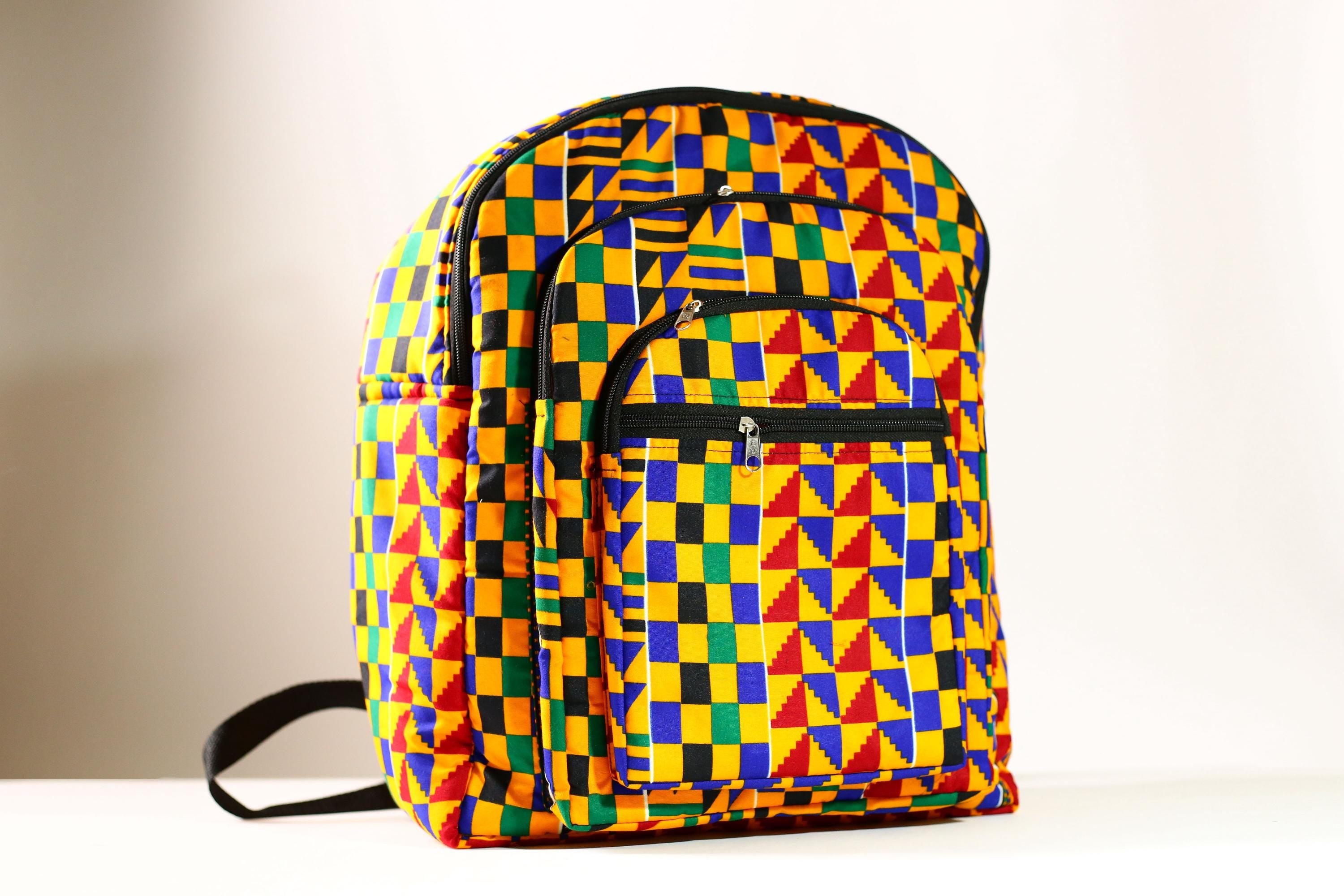 Handmade African Kente Cloth Backpack, Bright SIZE(CM) 42/39 Colors Pattern Styles-G4276