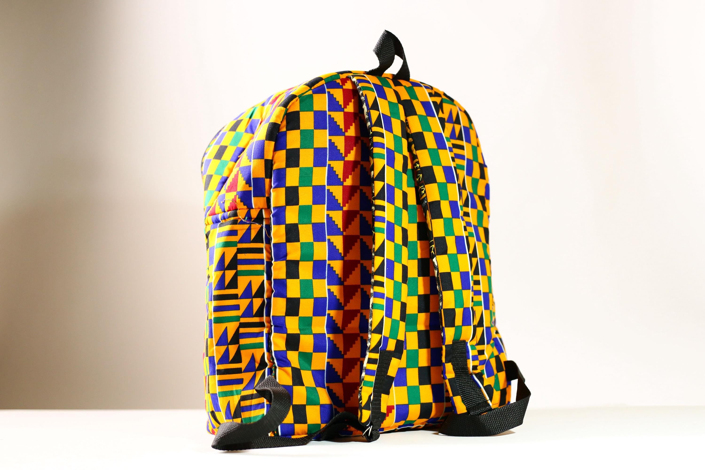 Handmade African Kente Cloth Backpack, Bright SIZE(CM) 42/39 Colors Pattern Styles-G4276