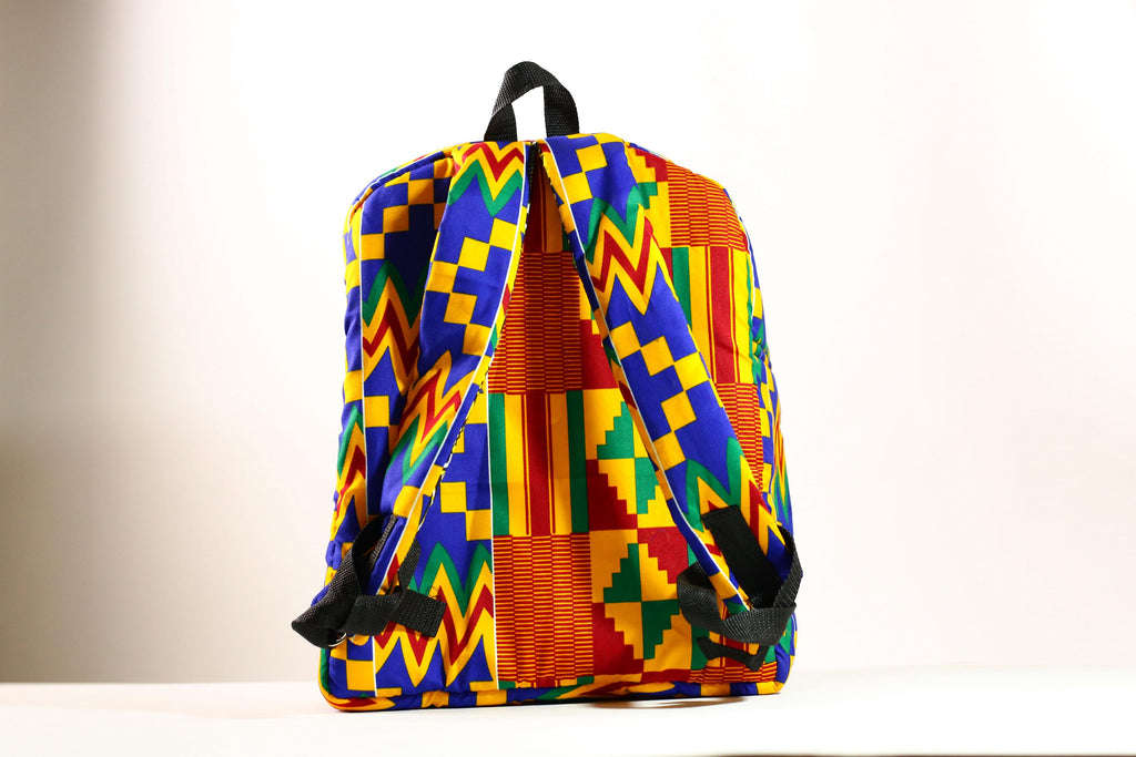 Kente African Print Backpack Book Bag Rucksack Handmade Backpack -G4305