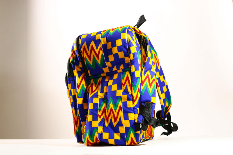 Kente African Print Backpack Book Bag Rucksack Handmade Backpack -G4305