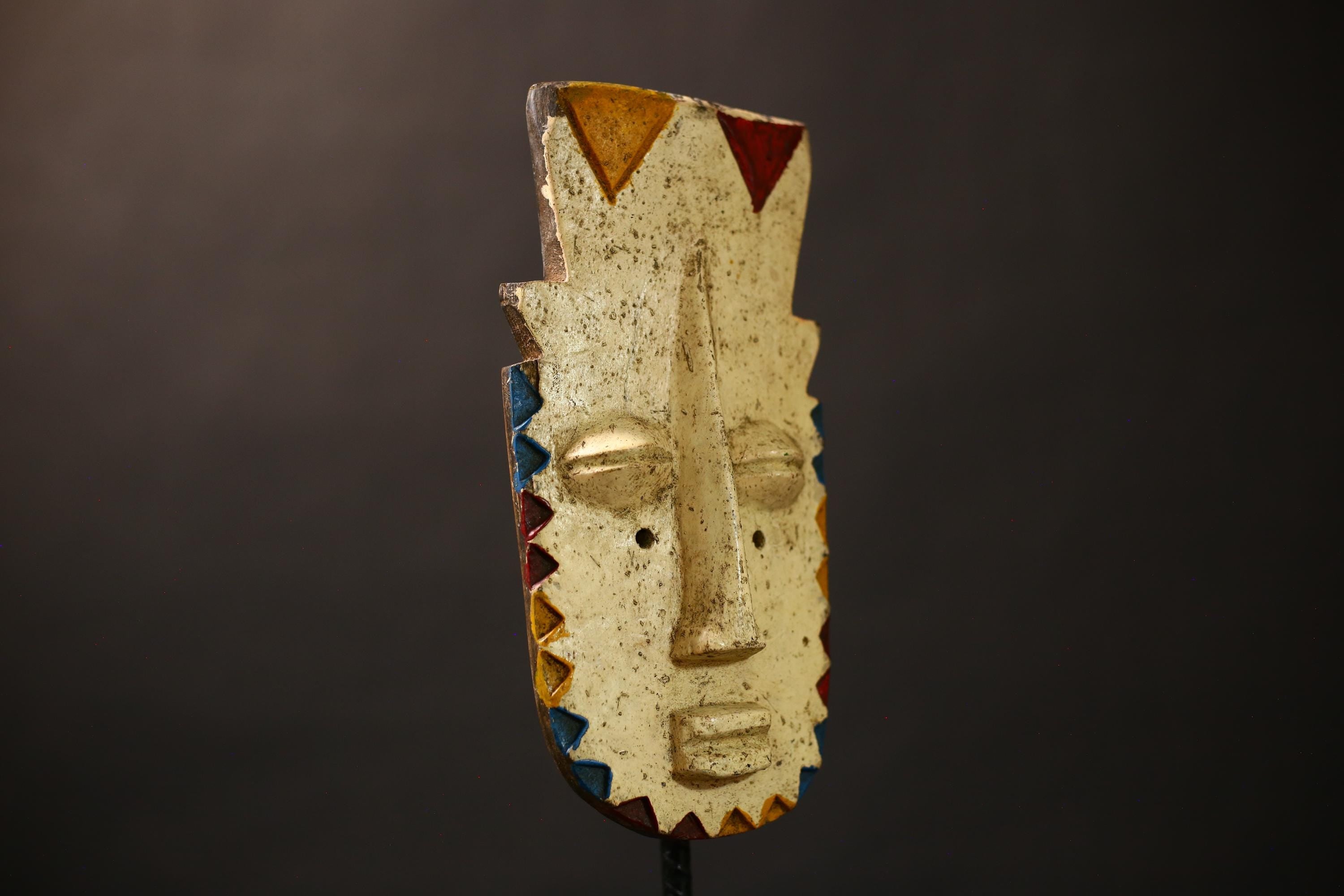 African Vintage BWE Tribal Masks | Handcrafted Wood Face Art | Unique Wall Décor | Ethnic Cultural Home Accent-8023