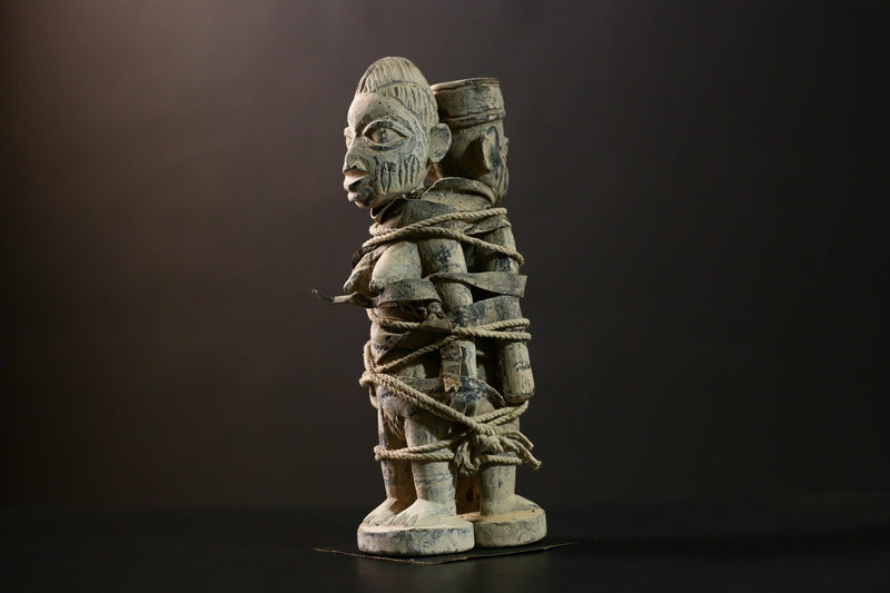 African Nkisi N&#39;Kondi Figures Handcrafted Wooden Tribal Statues Unique Kongo Art Spiritual Artifacts-G4314