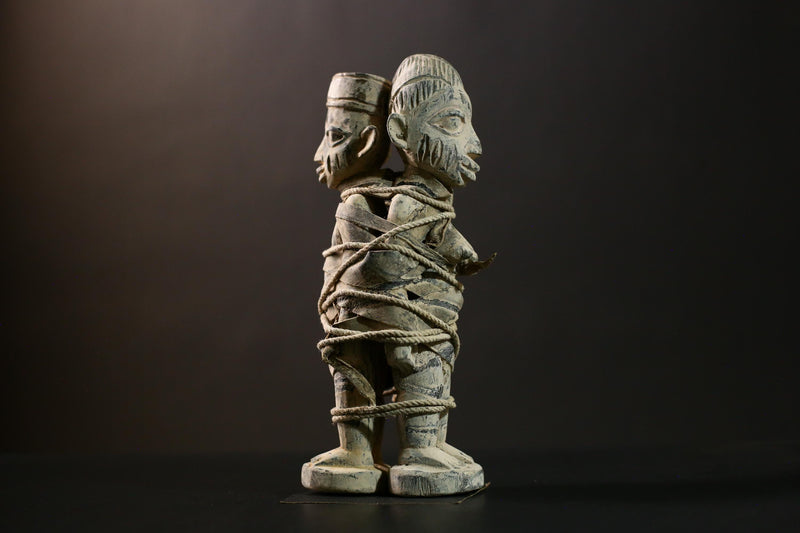 African Nkisi N&#39;Kondi Figures Handcrafted Wooden Tribal Statues Unique Kongo Art Spiritual Artifacts-G4314