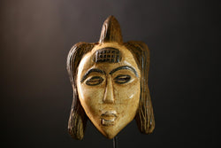 African Puno Mask Tribal Wood Antique Wall Decor Authentic Cultural Art Handcrafted Ethnic Sculpture-G4308