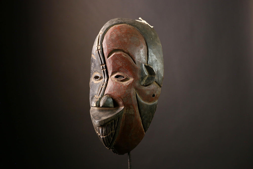 African Unique Hand Carved African Igbo Mask Wooden Wall Hanging Tribal Home Decor Art Piece-9484