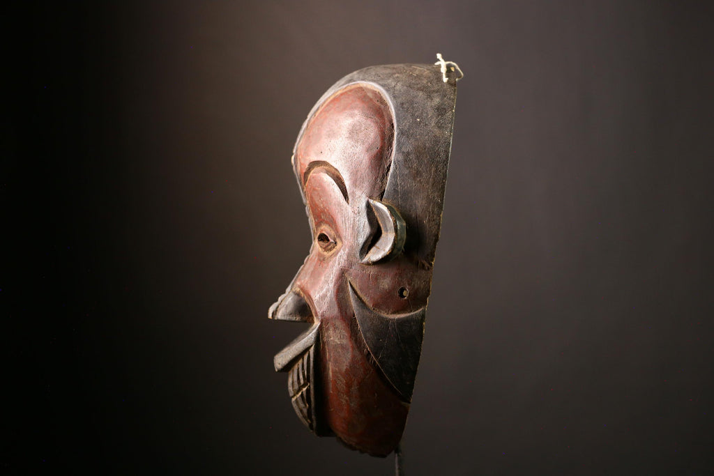 African Unique Hand Carved African Igbo Mask Wooden Wall Hanging Tribal Home Decor Art Piece-9484
