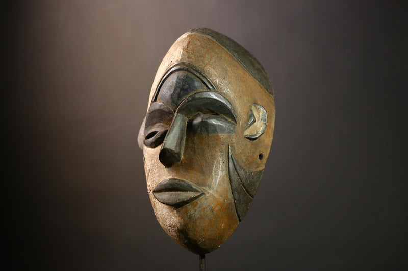 Authentic African Igbo BEGA Mask Hand Carved Wooden Tribal Art Wall Decor Perfect for Cultural Home Accents-9476